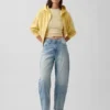 Yüksek Bel Kısaltılmış Geniş Paça Jean'ler