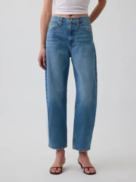 Yüksek Bel Kısaltılmış Geniş Paça Jean’ler