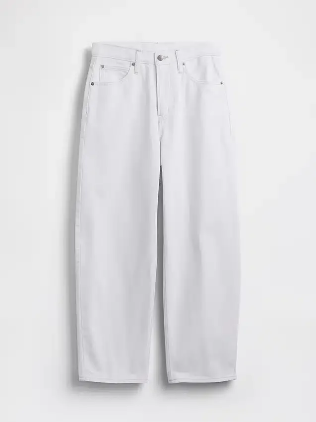 Yüksek Bel Kısaltılmış Geniş Paça Jean'ler