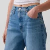 Yüksek Bel Kısaltılmış Geniş Paça Jean'ler