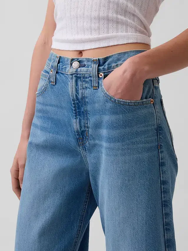 Yüksek Bel Kısaltılmış Geniş Paça Jean'ler