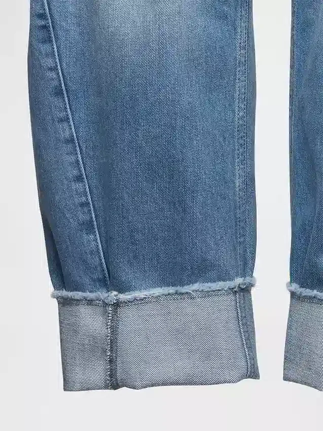 Yüksek Bel Manşetli Barrel Jean'ler