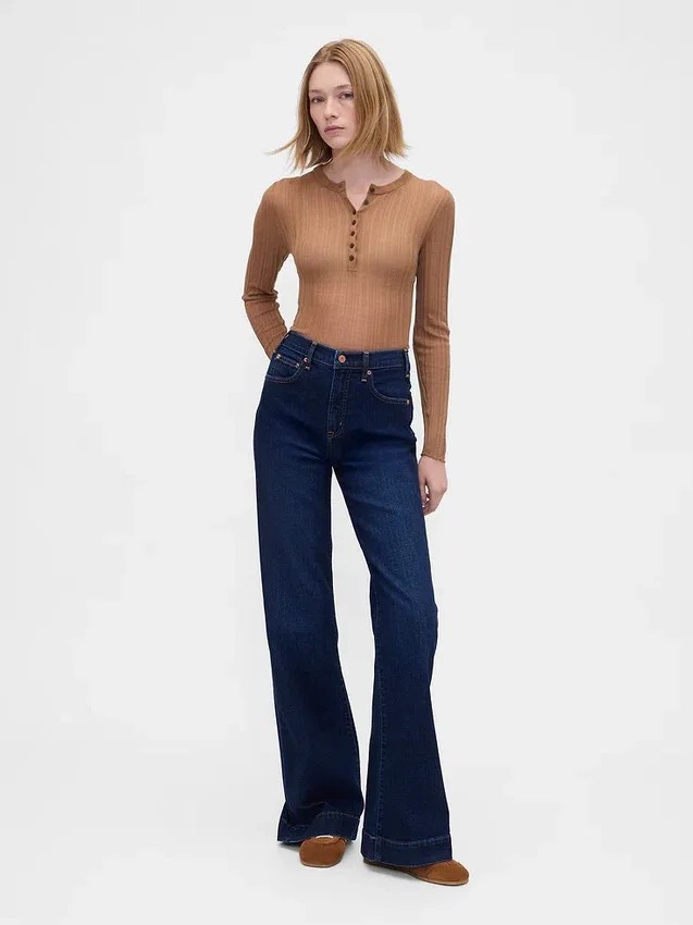 Yüksek Bel Rahat Flare Jean'ler