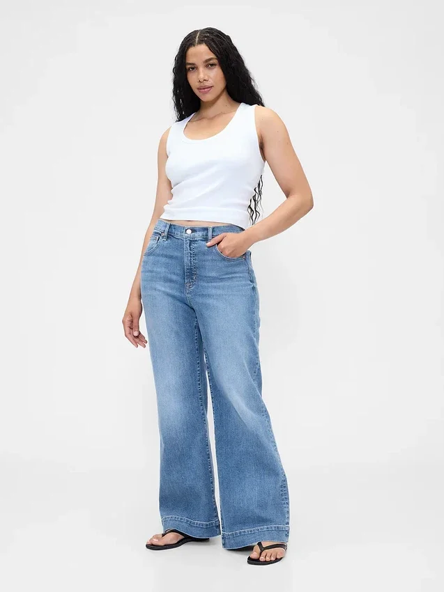 Yüksek Bel Rahat Flare Jean'ler