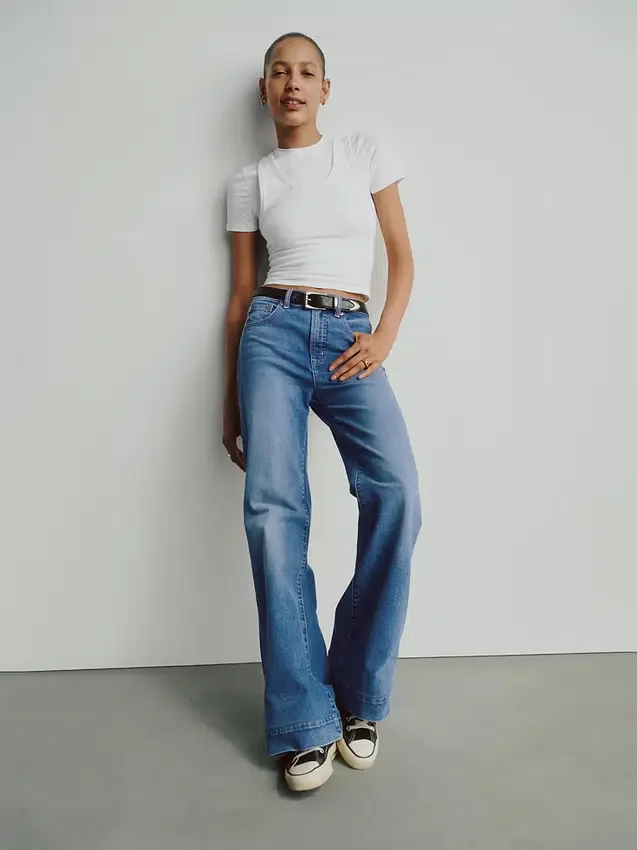 Yüksek Bel Rahat Flare Jean'ler