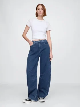 Yüksek Bel Örme At Nalı Kesim Jean'ler