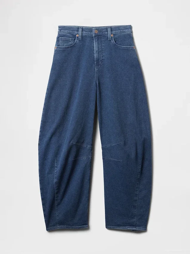 Yüksek Bel Örme At Nalı Kesim Jean'ler