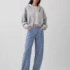 Yüksek Bel, Ultra Yumuşak Denim Çizgili Barrel Jean'ler