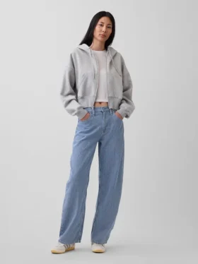 Yüksek Bel, Ultra Yumuşak Denim Çizgili Barrel Jean'ler
