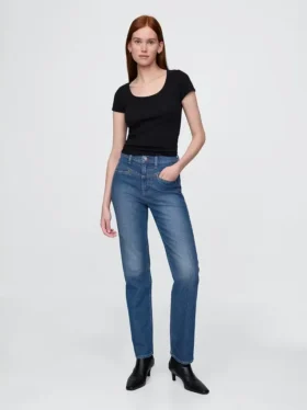 Yüksek Bel Western '90'lar Slim Düz Kesim Jean'ler