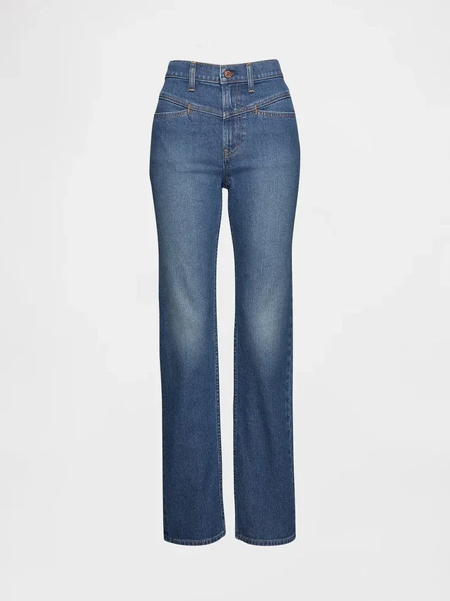 Yüksek Bel Western '90'lar Slim Düz Kesim Jean'ler