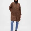 Yün Karışımlı Oversized Houndstooth Araba Ceketi