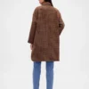Yün Karışımlı Oversized Houndstooth Araba Ceketi