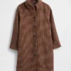 Yün Karışımlı Oversized Houndstooth Araba Ceketi